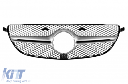 Chrome/gray grille suitable for 63 A Design bumper on Mercedes GLE SUV W166, GLE Coupe C292 2015-2019 with opening for camera - ABGM6027328