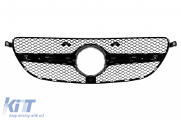 Chrome/gray grille suitable for 63 A Design bumper on Mercedes GLE SUV W166, GLE Coupe C292 2015-2019 with opening for camera-image-6264593
