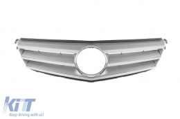image-24-Chrome/gray grille type Avantgarde suitable for Mercedes C-Class W204 sedan, wagon, coupe 2007-2014