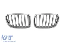 image-59-Chrome/Gray Kidney Grilles suitable for BMW X3 Series F25 2010-2014