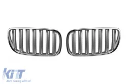 image-62-Chrome/Gray Kidney Grilles suitable for BMW X3 E83 2007-2010