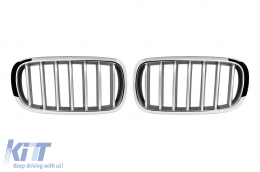 Chrome/Gray kidney grilles suitable for BMW X5 F15 2013-2018, X6 F16 2014-2019 - ABBMGR6008376