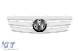 image-1-Chrome/white grille suitable for Mercedes C-Class W203 2000-2007