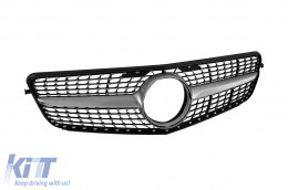 Chrom/graue Diamantgrill geeignet für Mercedes C-Klasse W204 Limousine, Kombi, Coupé 2007-2014-image-6236903