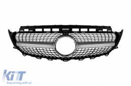 image-12-Chrom/graue Diamantgrill geeignet für Mercedes E-Klasse W213 Limousine, S213 Kombi, C238 Coupé, A238 Cabrio 2016-2019 mit Kameraloch