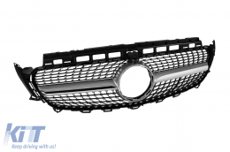 Chrom/graue Diamantgrill geeignet für Mercedes E-Klasse W213 Limousine, S213 Kombi, C238 Coupé, A238 Cabrio 2016-2019 mit Kameraloch-image-6236961