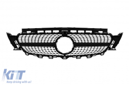 Chrom/graue Diamantgrill geeignet für Mercedes E-Klasse W213 Limousine, S213 Kombi, C238 Coupé, A238 Cabrio 2016-2019 mit Kameraloch-image-6236962