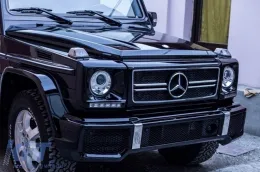 CHROM/SCHWARZ KÜHLERGRILL TYP A Design geeignet für MERCEDES G-KLASSE W463 1990-2018-image-6146110