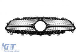 image-43-Chrom/schwarze Diamantgrill geeignet für Mercedes CLS C257 nach 2019 mit grauem Trim