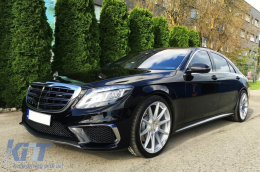 Chrom/schwarzer A Design Kühlergrill geeignet für Mercedes S-Klasse W222 2013-2020 für das Modell mit Distronic, ohne Nachtsicht-image-6146528