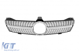 image-45-Chrom/schwarzer Diamantgrill geeignet für Mercedes CLS C219 2005-2007 mit grauem Zierleiste