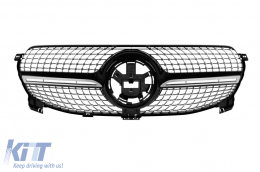 image-57-Chrom/schwarzer Diamantgrill geeignet für Mercedes GLE W167 2019-2023 für das Modell mit Standardstoßstange ausgestattet