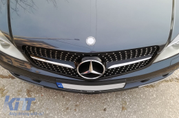 Chrom/schwarzer Diamantgrill geeignet für Mercedes C-Klasse W204 Limousine, Kombi, Coupé 2007-2014-image-6236874