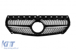image-13-Chrom/schwarzer Diamantgrill geeignet für Mercedes CLA C117 2013-2018 ohne Kameraloch