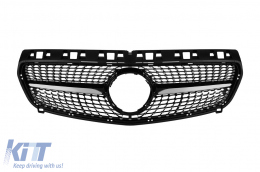 image-14-Chrom/schwarzer Diamantgrill geeignet für Mercedes A-Klasse W176 2013-2015