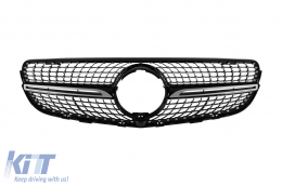 image-17-Chrom/schwarzer Diamantgrill geeignet für Mercedes GLC SUV X253, GLC Coupé C253 2015-2018 mit Kameraloch