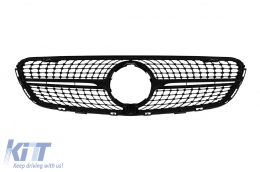 Chrom/schwarzer Diamantgrill geeignet für Mercedes GLC SUV X253, GLC Coupé C253 2015-2018 mit Kameraloch-image-6236987