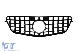 Chrom/schwarzer GT-Stil Kühlergrill geeignet für Mercedes E-Klasse W212 2009-2013 ohne Kameraloch-image-6145725