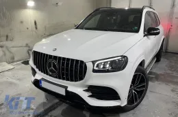 Chrom/schwarzer GT-Stil Kühlergrill geeignet für Mercedes GLS X167 2020-2023 mit Kameraöffnung-image-6145887