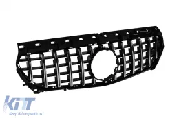 Chrom/schwarzer GT-Stil Kühlergrill geeignet für Mercedes CLA C117 2013-2018 ohne Kameraloch-image-6146024