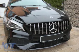 Chrom/schwarzer GT-Stil Kühlergrill geeignet für Mercedes CLA C117 2013-2018 ohne Kameraloch-image-6146027