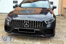 Chrom/schwarzer GT-Stil Kühlergrill geeignet für Mercedes CLS C257 nach 2019 mit Öffnung für Kamera-image-6146048
