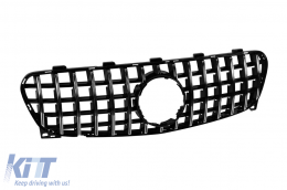 Chrom/schwarzer GT-Stil Kühlergrill geeignet für Mercedes GLA X156 2017-2019-image-6146059
