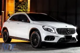 Chrom/schwarzer GT-Stil Kühlergrill geeignet für Mercedes GLA X156 2017-2019-image-6146063