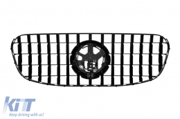 Chrom/schwarzer GT-Stil Kühlergrill geeignet für Mercedes GLS X167 nach 2024 für A Design Line Frontstoßstange-image-6146770