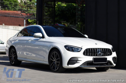 Chrom/schwarzer GT-Typ Kühlergrill geeignet für Mercedes E-Klasse W213 Limousine, S213 Kombi, C238 Coupé, A238 Cabrio A Design Sportlinie & Avantgarde, E53 A Design nach 2020 mit Öffnung für Kamera-image-6145997