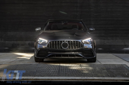 Chrom/schwarzer GT-Typ Kühlergrill geeignet für Mercedes E-Klasse W213 Limousine, S213 Kombi, C238 Coupé, A238 Cabrio A Design Sportlinie & Avantgarde, E53 A Design nach 2020 mit Öffnung für Kamera-image-6146000