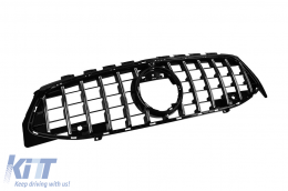 Chrom/schwarzer GT-Typ Kühlergrill geeignet für Mercedes CLA C118 2019-2023 mit Öffnung für Kamera-image-6236883