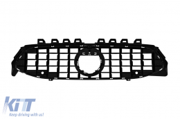 Chrom/schwarzer GT-Typ Kühlergrill geeignet für Mercedes CLA C118 2019-2023 mit Öffnung für Kamera-image-6236884