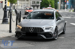Chrom/schwarzer GT-Typ Kühlergrill geeignet für Mercedes CLA C118 2019-2023 mit Öffnung für Kamera-image-6236886