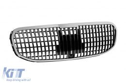 Chrom/schwarzer Maybach-Stil Kühlergrill geeignet für Mercedes GLS X167 nach 2021 für das Modell mit Distronic-image-6146309