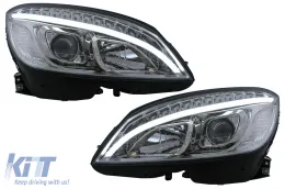image-39-Cijevasto svjetlo za LED Prednja svijetla svjetla prikladno za Mercedes C-Klasa W204 S204 (2007-2010) Krom