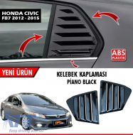 Civic FB7 Side Window Louver Piano Black ABS / 2012-2016