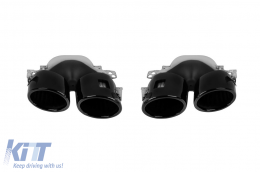 CLA45 Typ Diffusor mit schwarzen Endrohren geeignet für die hintere A Design Stoßstange am Mercedes CLA C118 nach 2019, schwarze Lackierung, -oo--oo--image-6237567