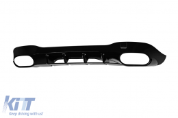 CLA45 type diffuser with black tips suitable for rear A Design bumper on Mercedes CLA C118 after 2019, black lacquer, -oo--oo--image-6237555