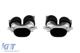 CLA45 type diffuser with black tips suitable for rear A Design bumper on Mercedes CLA C118 after 2019, black lacquer, -oo--oo--image-6237565