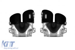 CLA45 type diffuser with black tips suitable for rear A Design bumper on Mercedes CLA C118 after 2019, black lacquer, -oo--oo--image-6237568