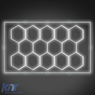 Éclairage hexagonal LED pour garage, atelier, showroom 14 champs 2,44 x 4,85 m-image-6194114