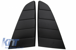 Classic Quarter Side Window Louvers suitable for FORD Mustang Mk6 VI Sixth Generation (2015-2019) Matte Black PFT Design - SWLFMUPFT