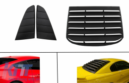 Classic Quarter Side Window Louvers suitable for Ford Mustang Mk6 VI Sixth Generation (2015-2019) with Rear Window Louvers Black PFT Design - COSWLFMUPFTRW