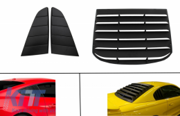 Classic Quarter Side Window Louvers suitable for FORD Mustang Mk6 VI Sixth Generation (2015-2019) with Rear Window Louvers Black PFT Design - COSWLFMUPFTRW