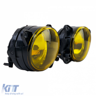 Clear Glass Fog Light Set Yellow for VW T5 Crafter Touareg 7L Polo 9N3-image-6210803