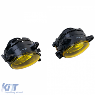 Clear Glass Fog Light Set Yellow for VW T5 Crafter Touareg 7L Polo 9N3-image-6210804