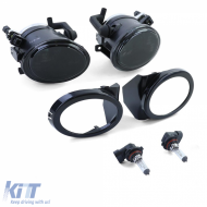 Clear glass fog lights black smoke fits for BMW E39 E46 with M bumper-image-6209387