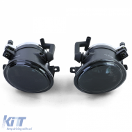 Clear glass fog lights black smoke fits for BMW E39 E46 with M bumper-image-6209389