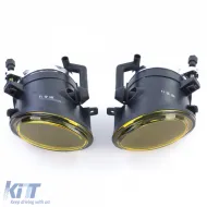 Clear glass fog lights yellow with bracket fits for 3 Series BMW E46 5 Series BMW E39-image-6261270